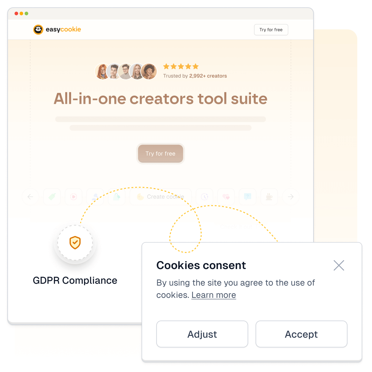 Cookie consent settings and tracking controls