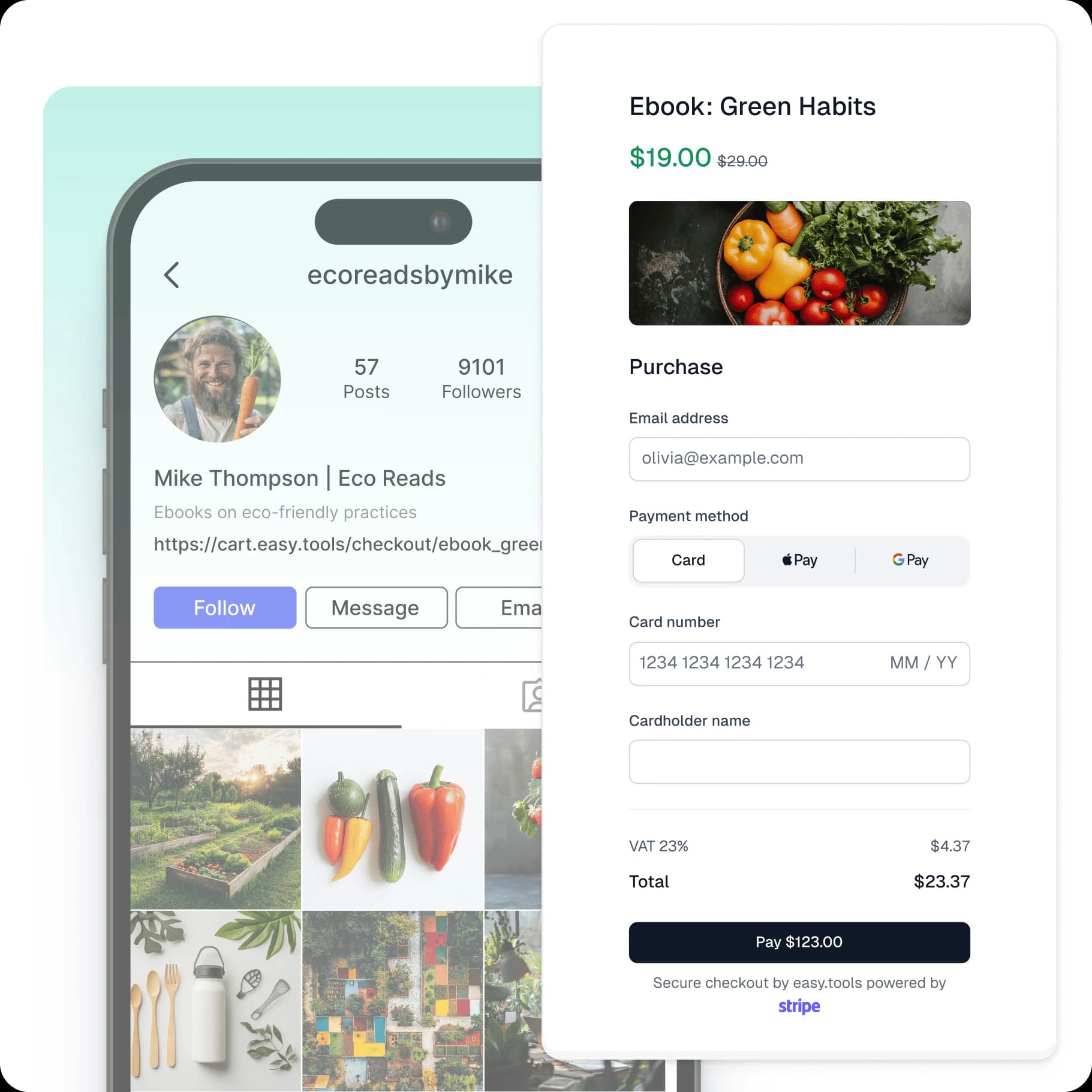 Checkout ebook của Easycart, không cần cửa hàng