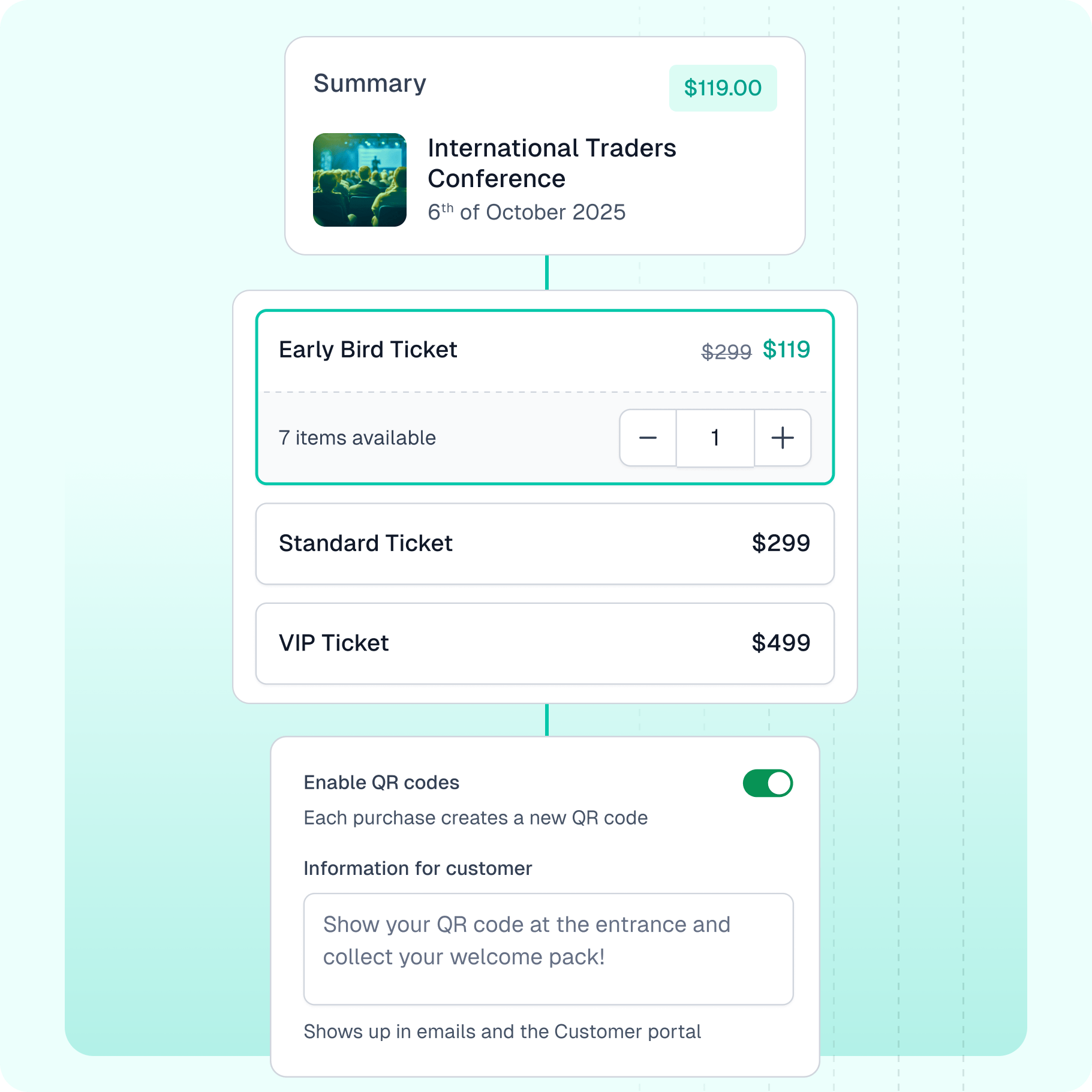 Giao diện thanh toán vé sự kiện Easycart