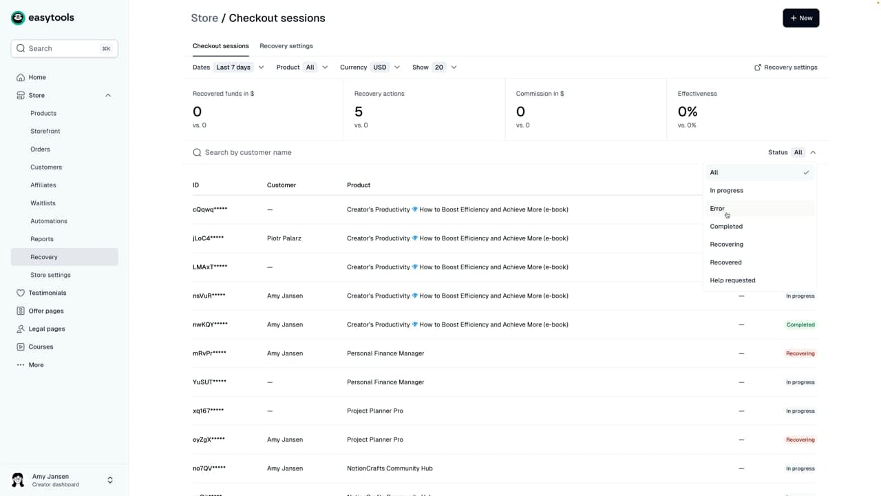 Video demo tính năng khôi phục thanh toán