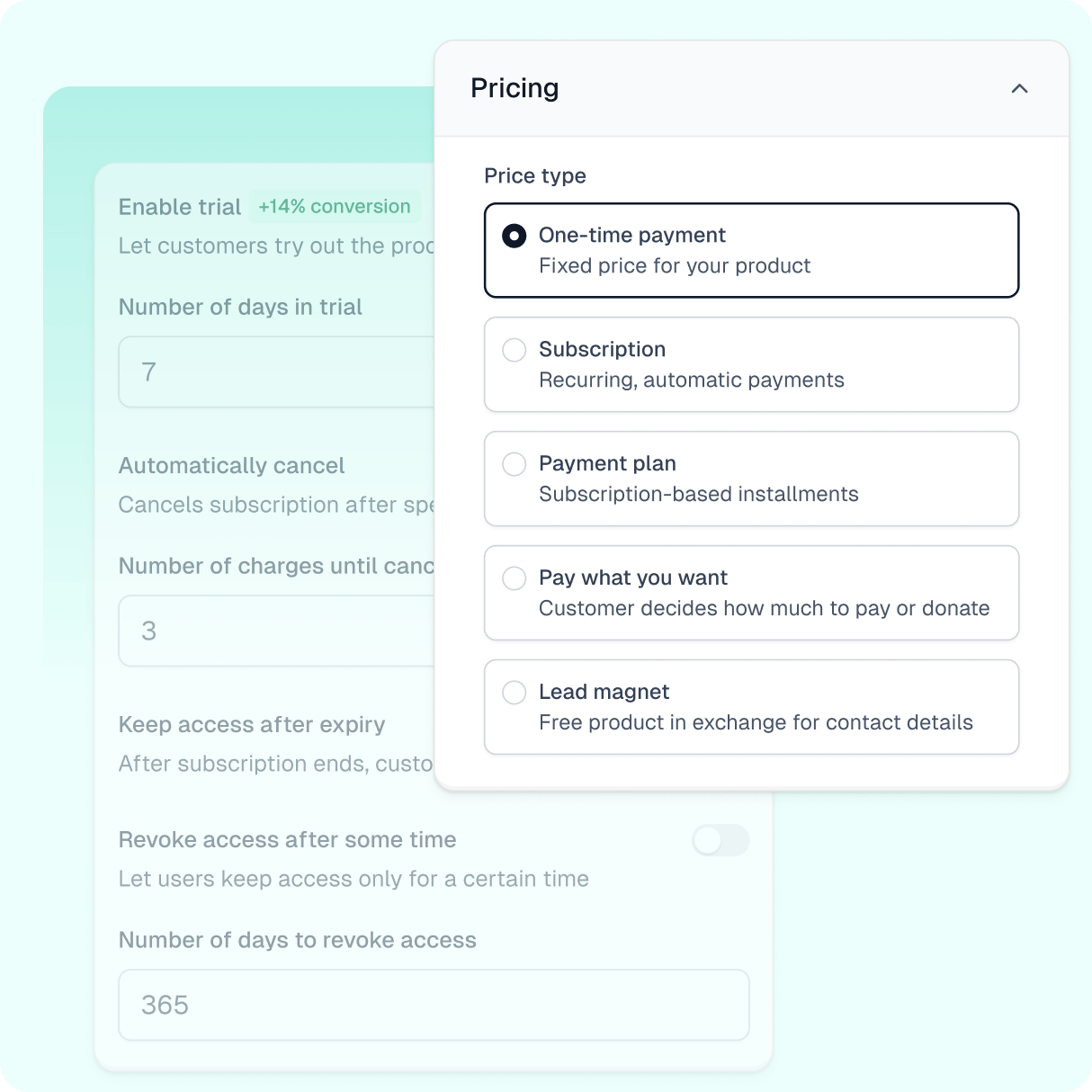 Giao diện mô hình giá của Easycart