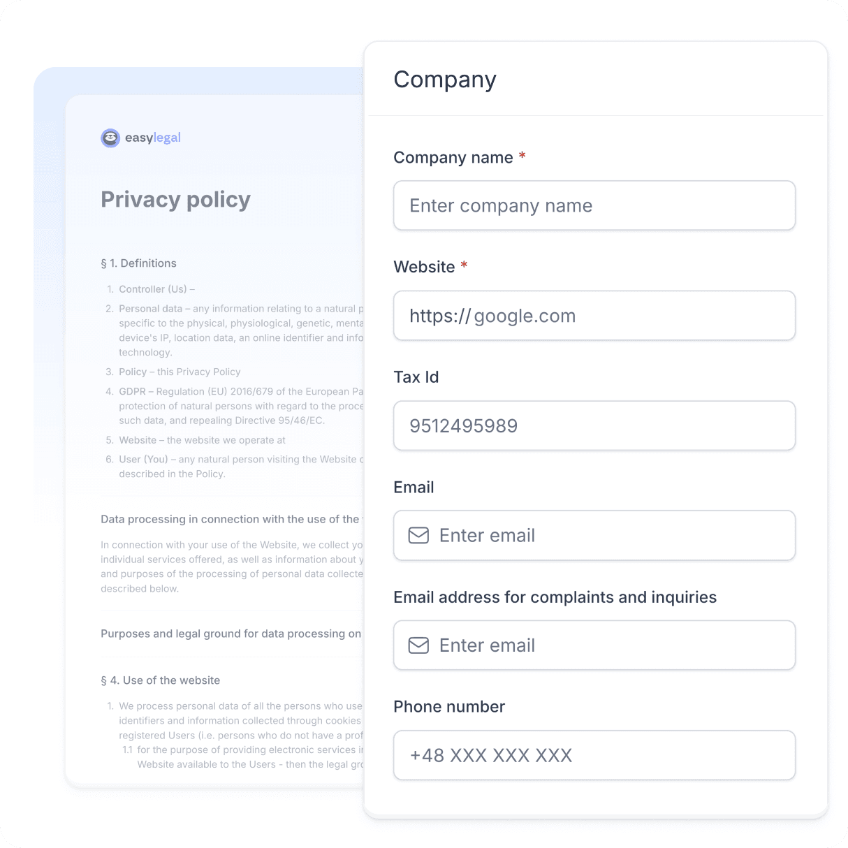 Legal documents generator preview
