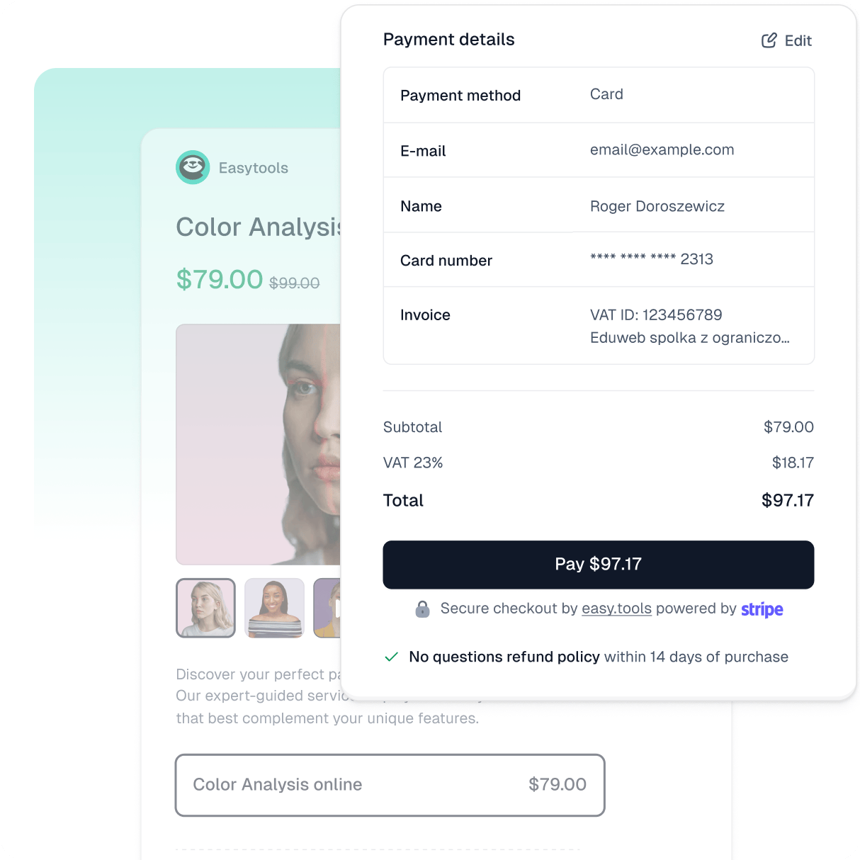 Giao diện thanh toán 1-click của Easycart