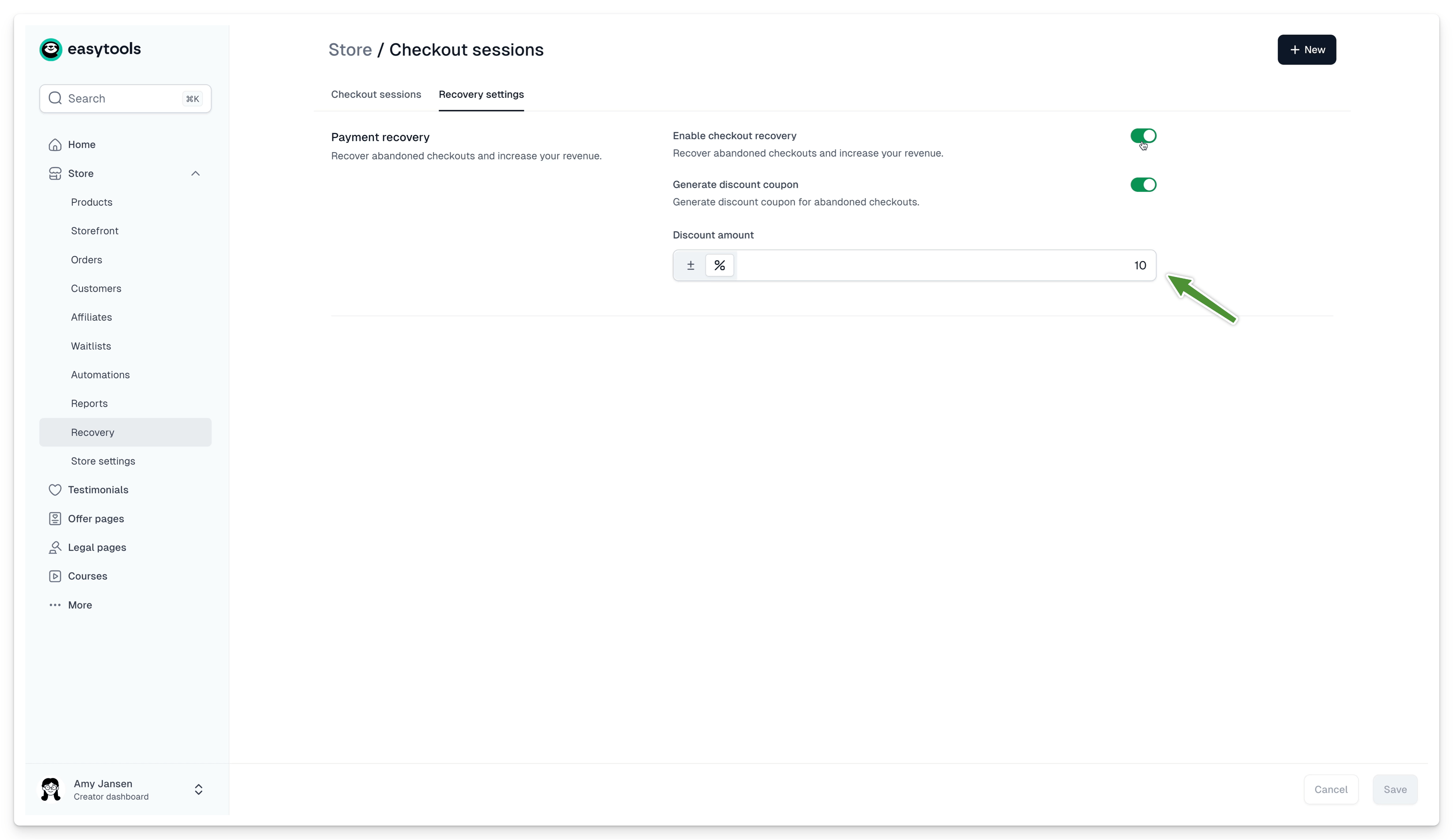 Giao diện tùy chỉnh email khôi phục