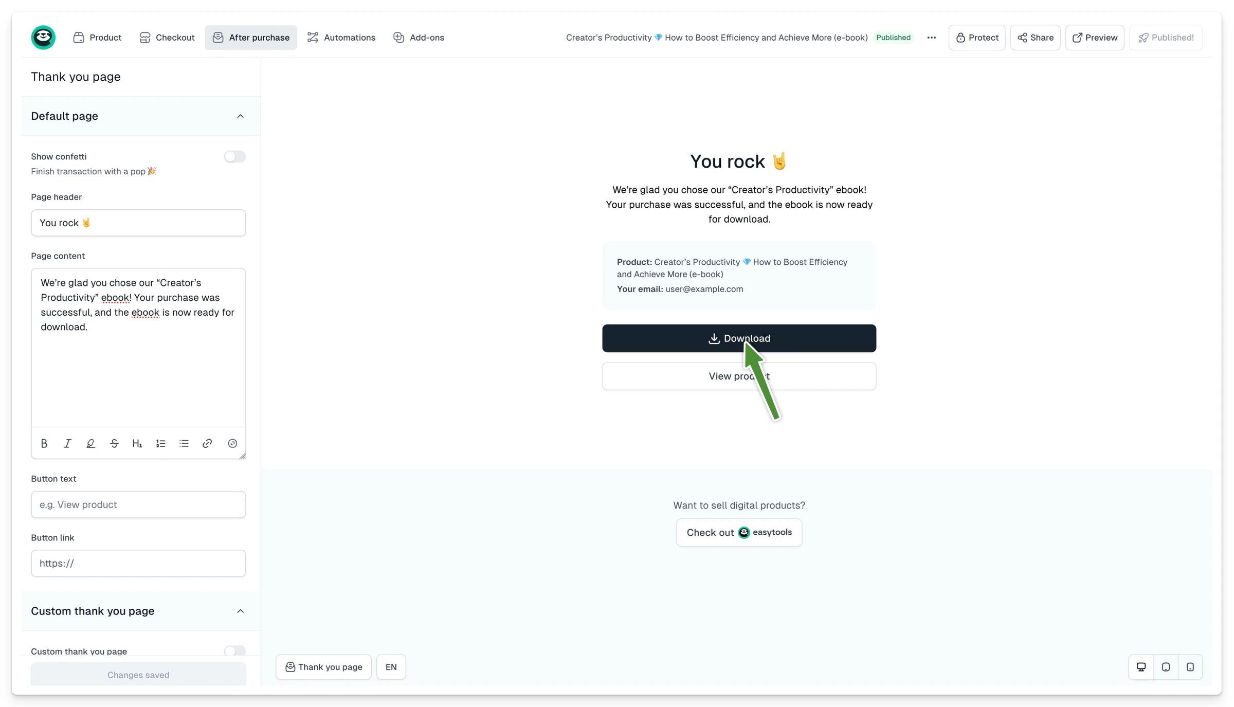 Nâng cao trải nghiệm sau mua hàng: ảnh chụp màn hình email
